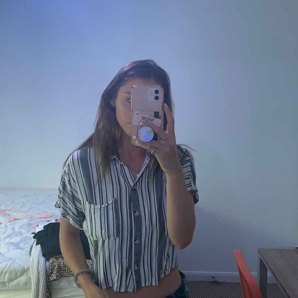 button up with stripes